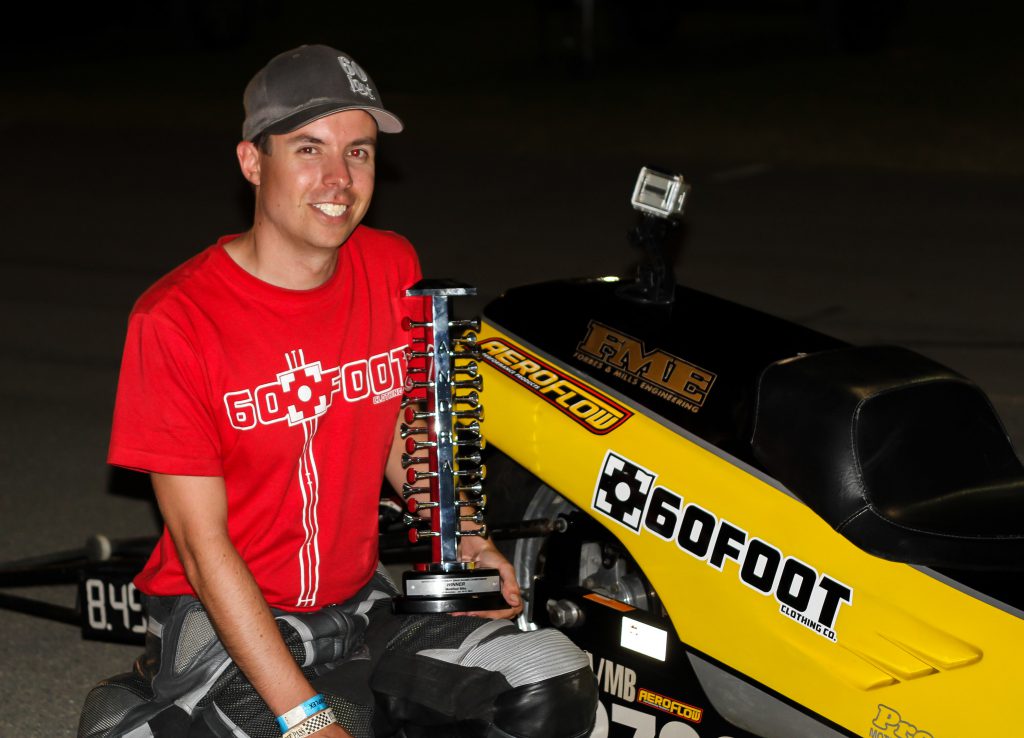   Luke Nieuwhof and the Nieuwhof Family Racing team have quickly found their groove with the 60foot Kawasaki, taking a win in Modified Bike at the second round of the Aeroflow Sportsman Drag Racing Championship.