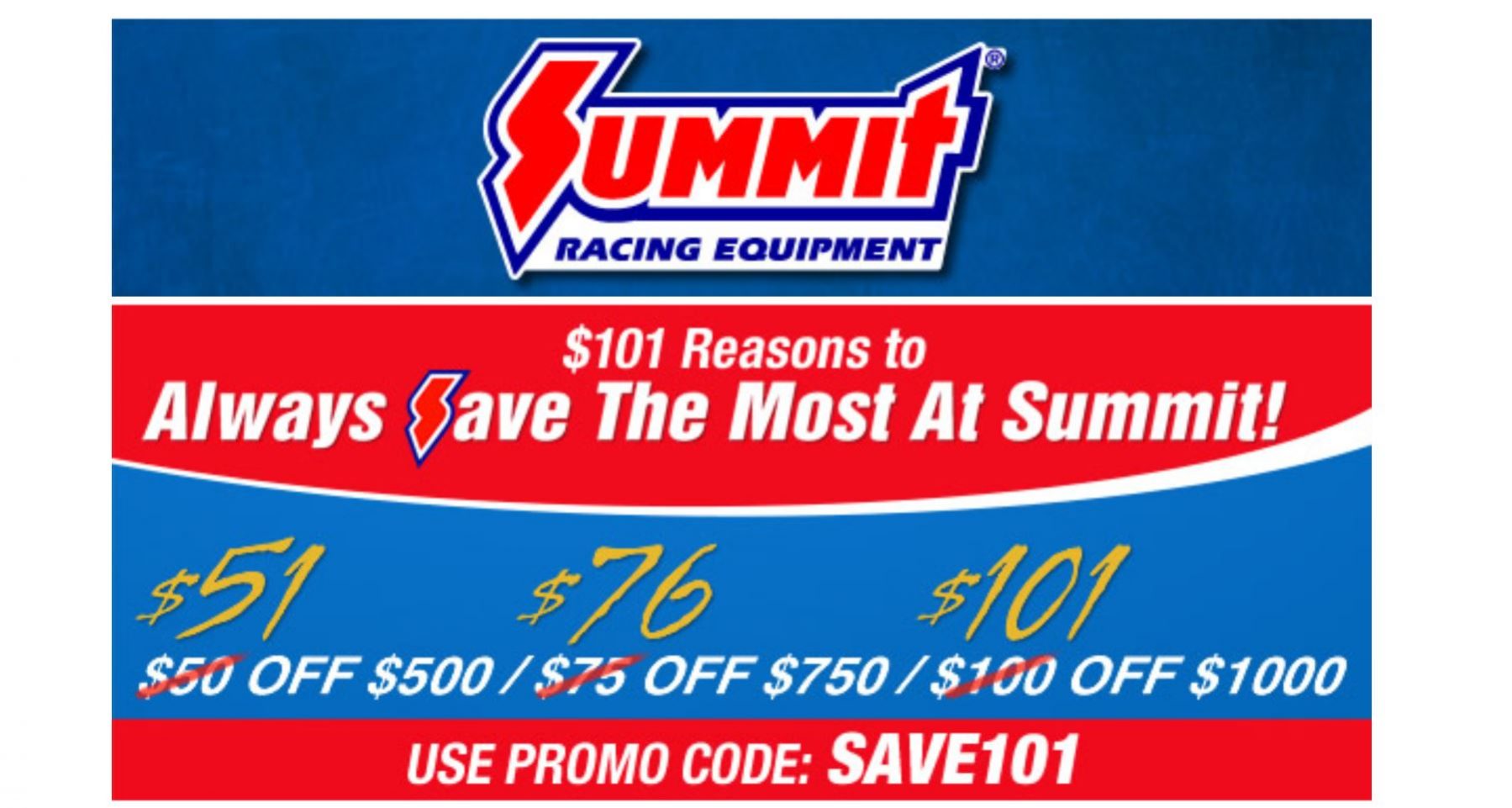 101 REASONS TO SAVE WITH SUMMITRACING ANDRA